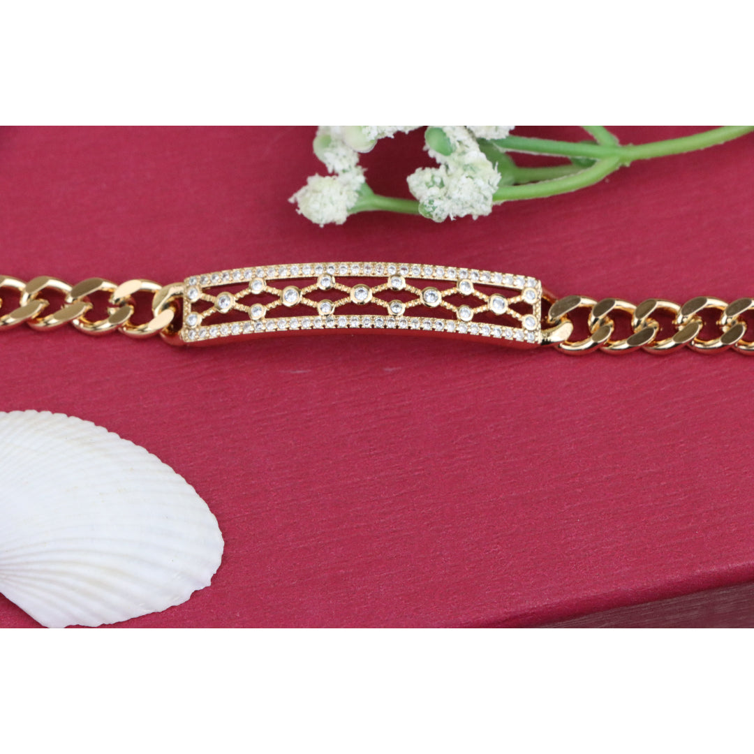 Rose Gold Elegant Cubic Zirconia Bracelet in 20cm Chain for Women, XPBL0718 (2072-7)