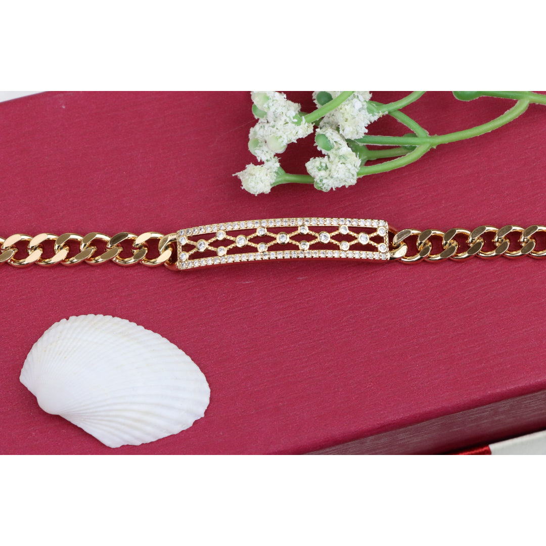 Rose Gold Elegant Cubic Zirconia Bracelet in 20cm Chain for Women, XPBL0718 (2072-7)