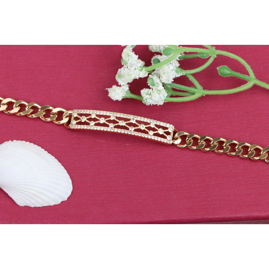 Rose Gold Elegant Cubic Zirconia Bracelet in 20cm Chain for Women, XPBL0718 (2072-7)