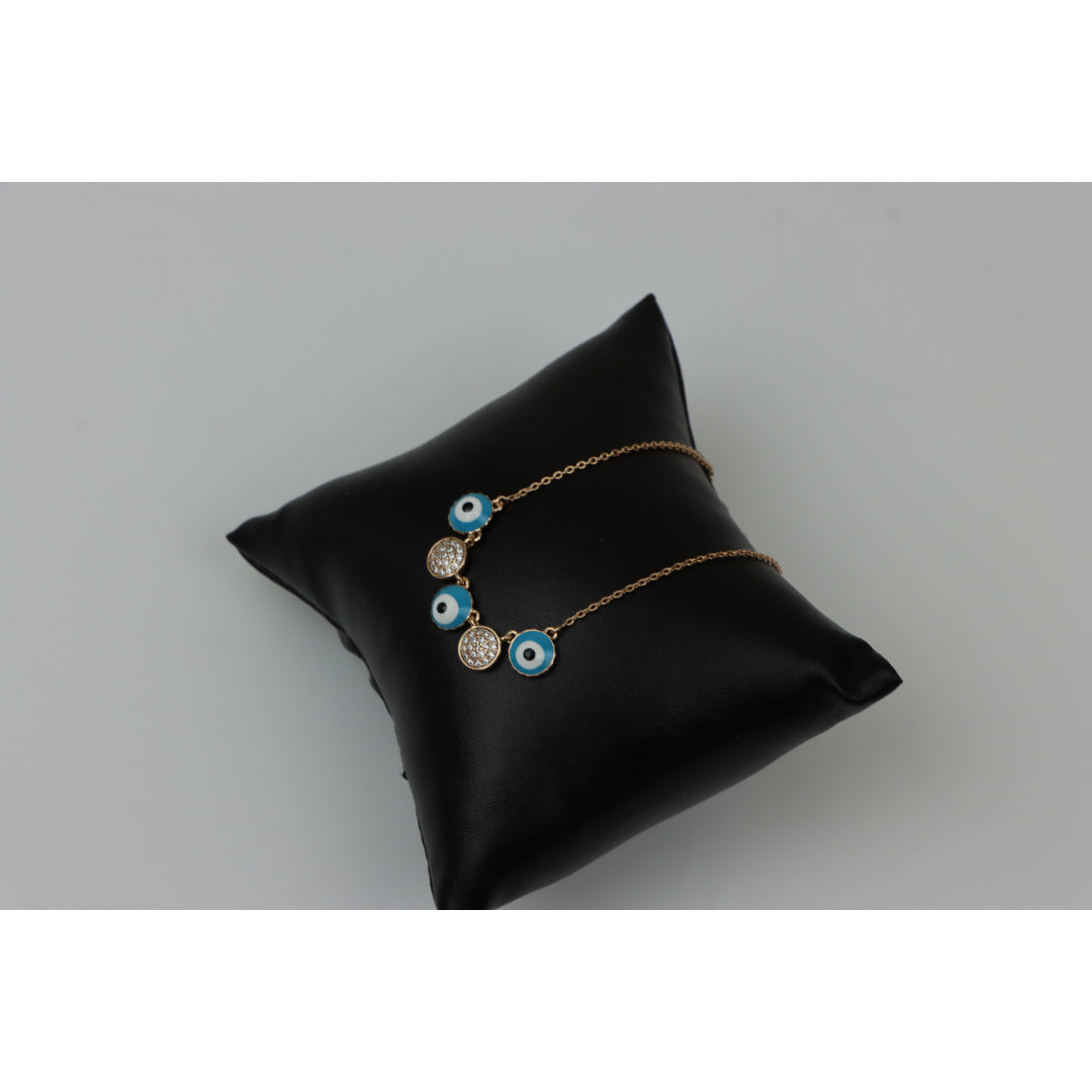 Rose Gold Evil Eye Pendant Necklace with Sparkle Accent, XPNL0248 (2025-8)
