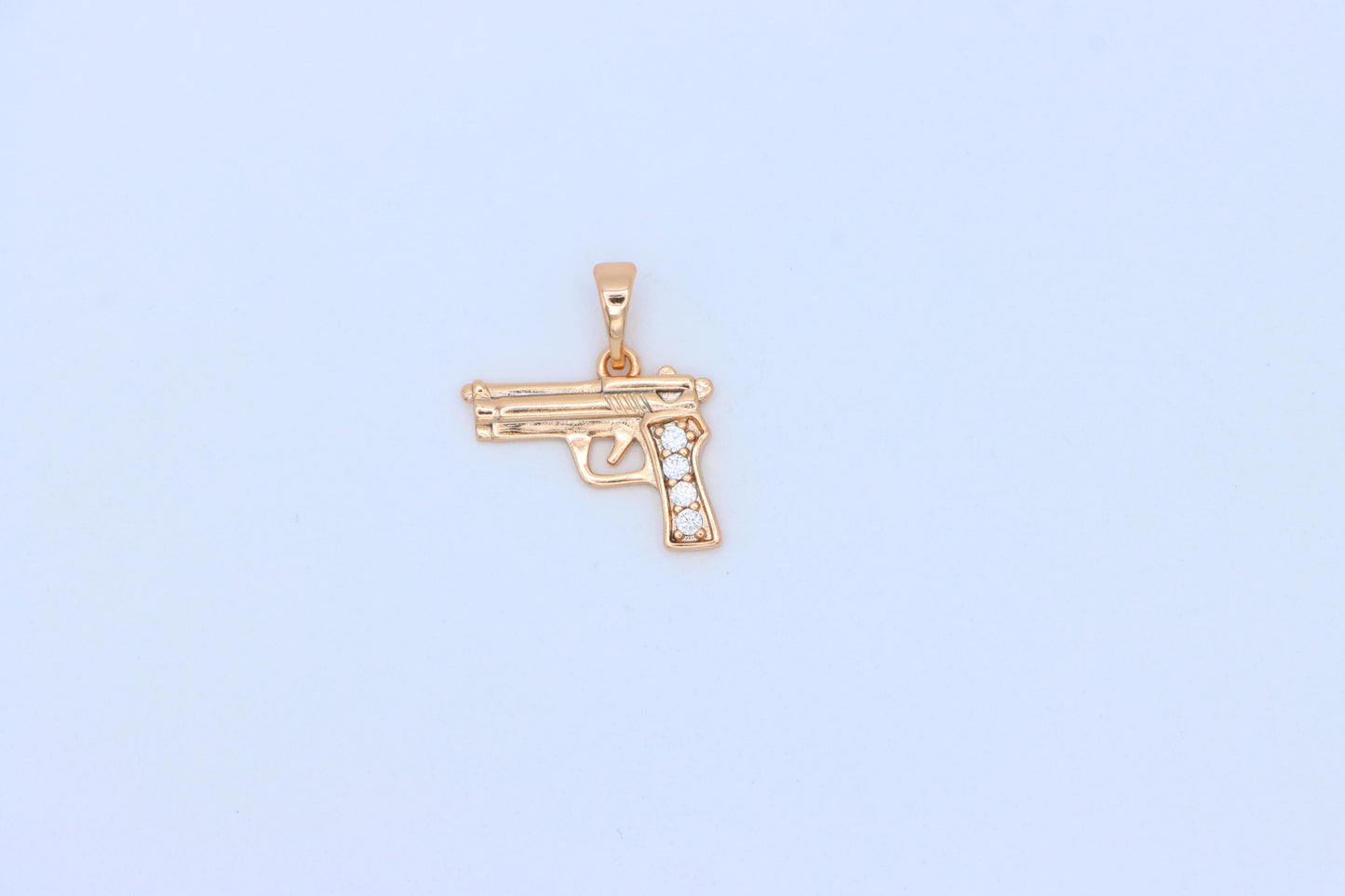Rose Gold Gun Shape Pendant with CZ Detail – Bold Stylish Design, XPPT1403 (2135-2)