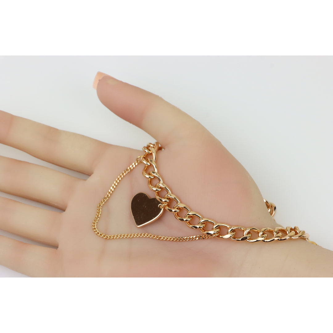Chunky Heart Pendant Rose Gold Necklace, XPNL0254 (2026-4)