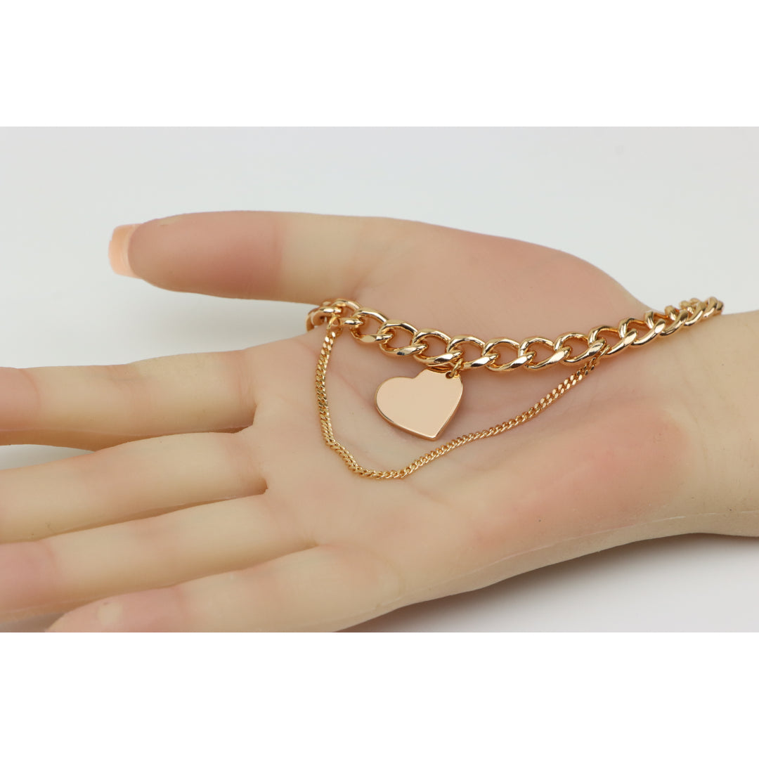Chunky Heart Pendant Rose Gold Necklace, XPNL0254 (2026-4)