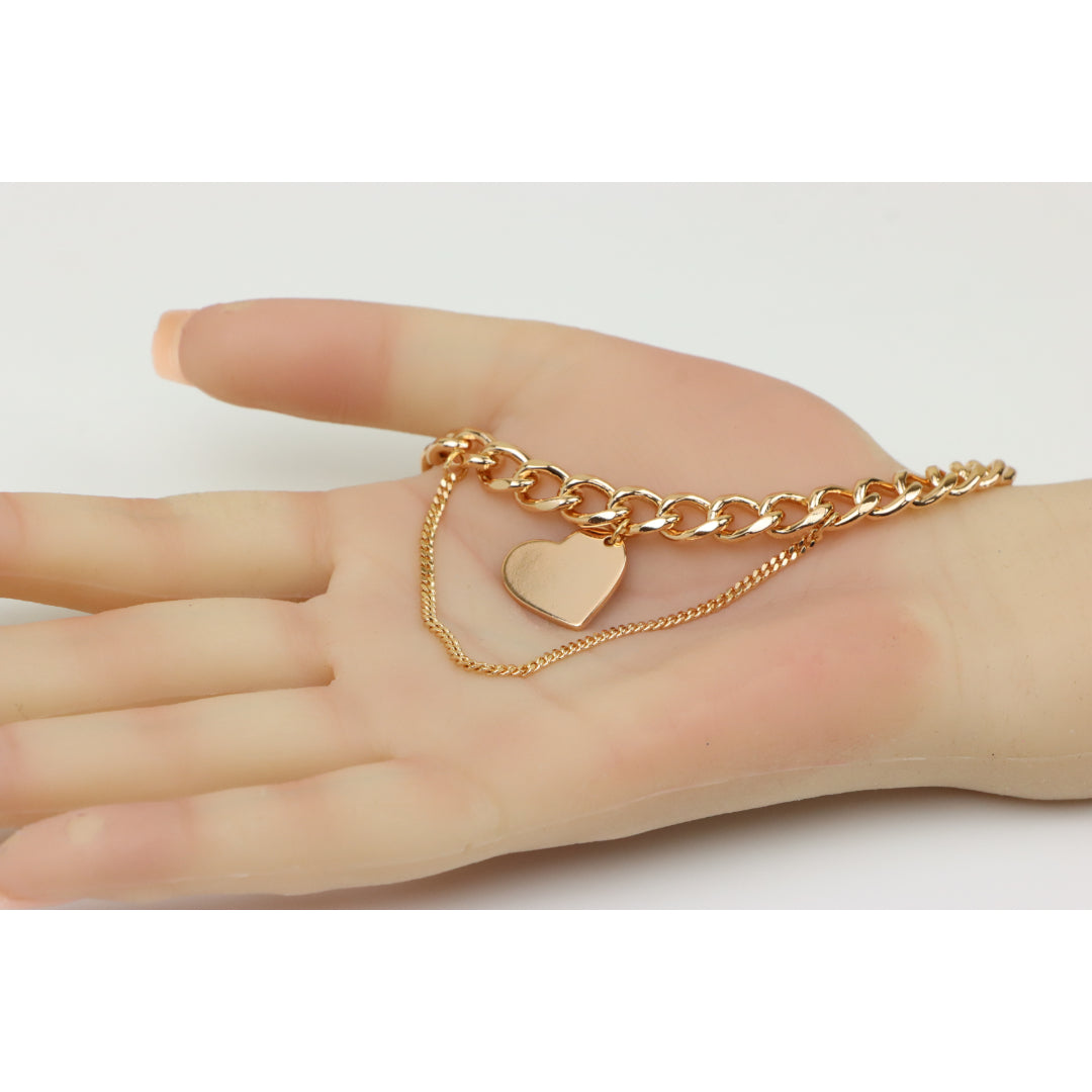Chunky Heart Pendant Rose Gold Necklace, XPNL0254 (2026-4)
