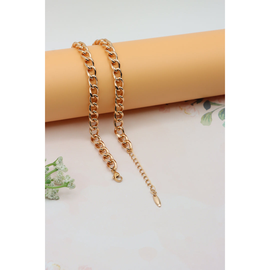 Chunky Heart Pendant Rose Gold Necklace, XPNL0254 (2026-4)