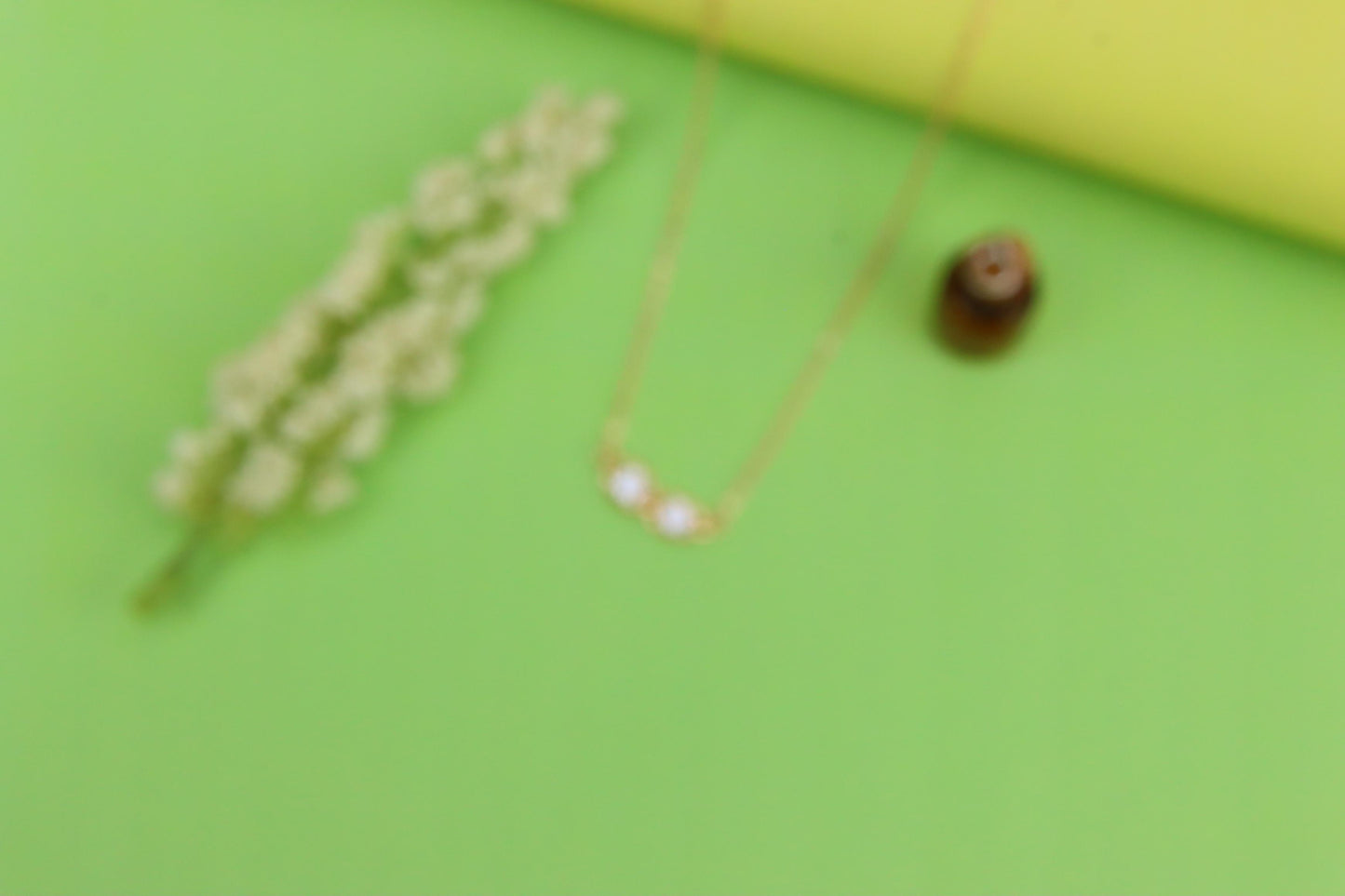Rose Gold Necklace with Twin Stone Leaf Pendant, Elegant Design, XPNL1874 (2158-7)