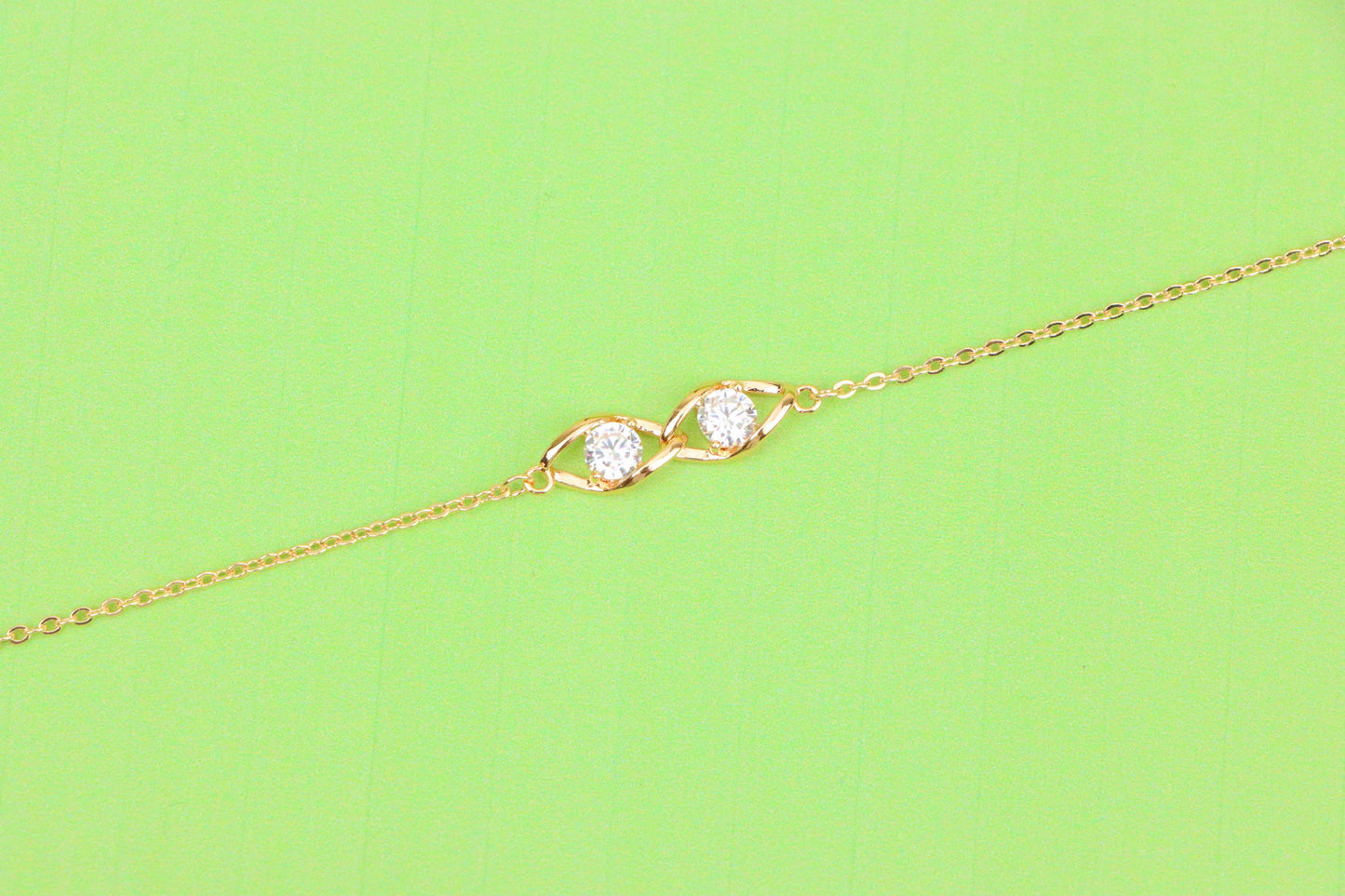 Rose Gold Necklace with Twin Stone Leaf Pendant, Elegant Design, XPNL1874 (2158-7)