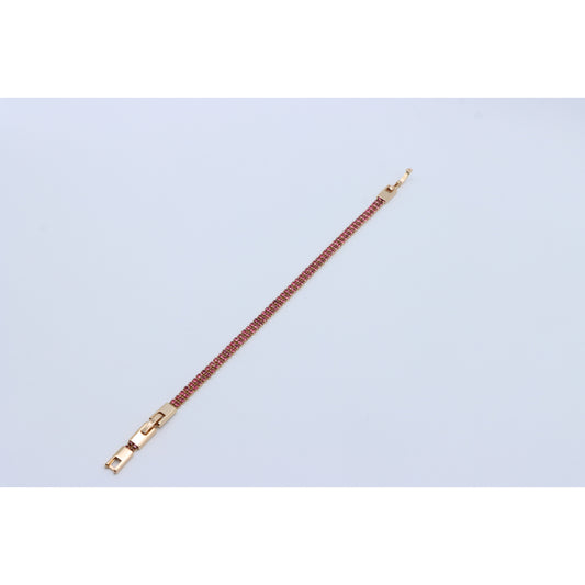Elegant Rose Gold Bracelet with Sparkling Pink Stones, Adjustable Fit, XPBL0729 (2073-8)