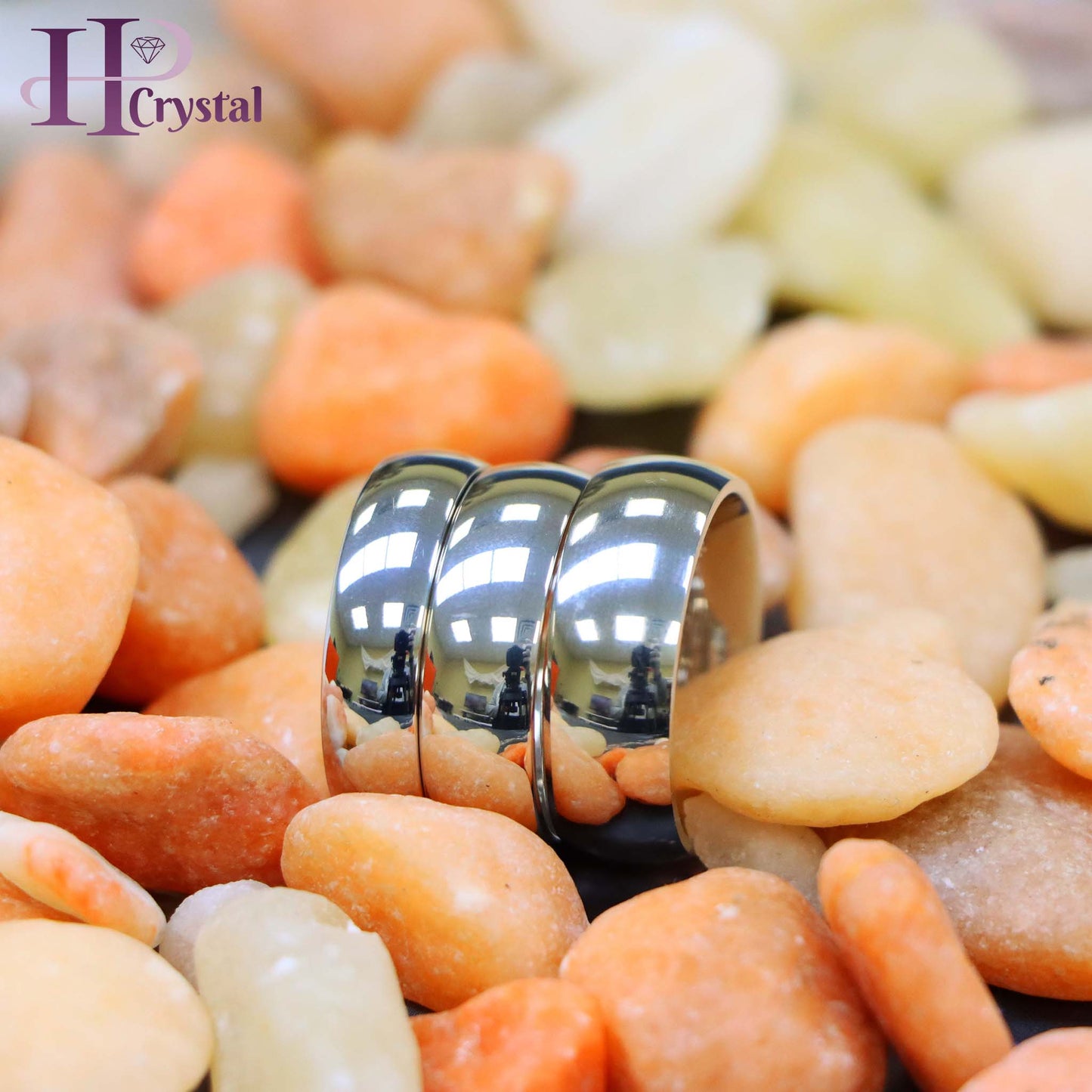 White Titanium Classic Domed Ring Titanium Ring
