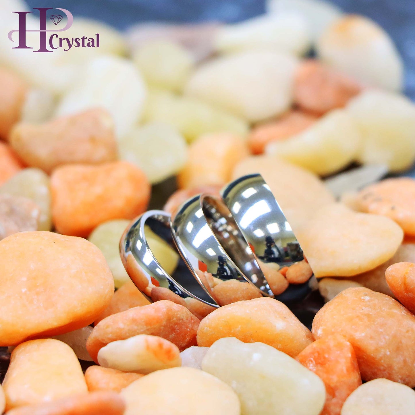 White Titanium Classic Domed Ring Titanium Ring