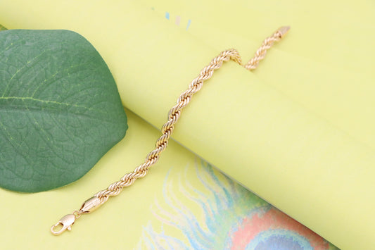 Elegant Twisted Rope Rose Gold Bracelet for Women, XPBL1115 (2112-4)