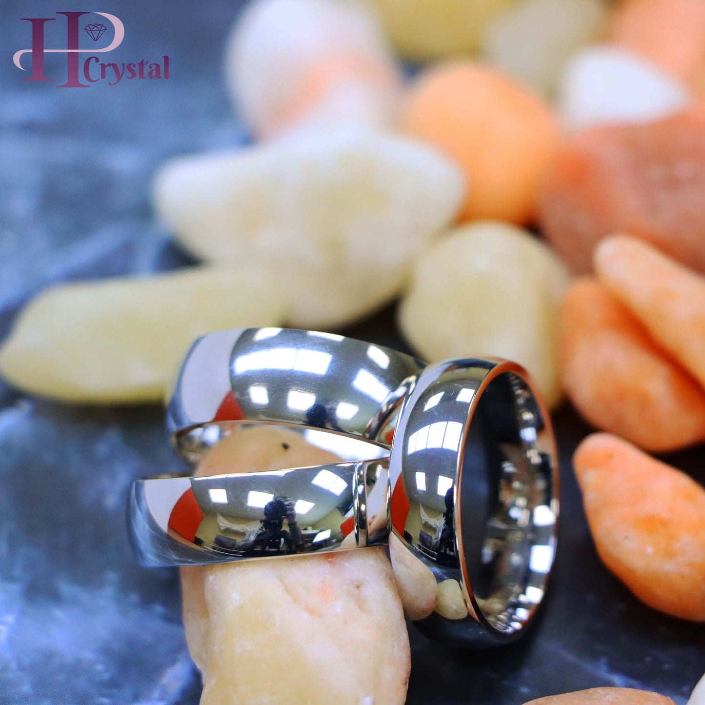 White Titanium Classic Domed Ring Titanium Ring