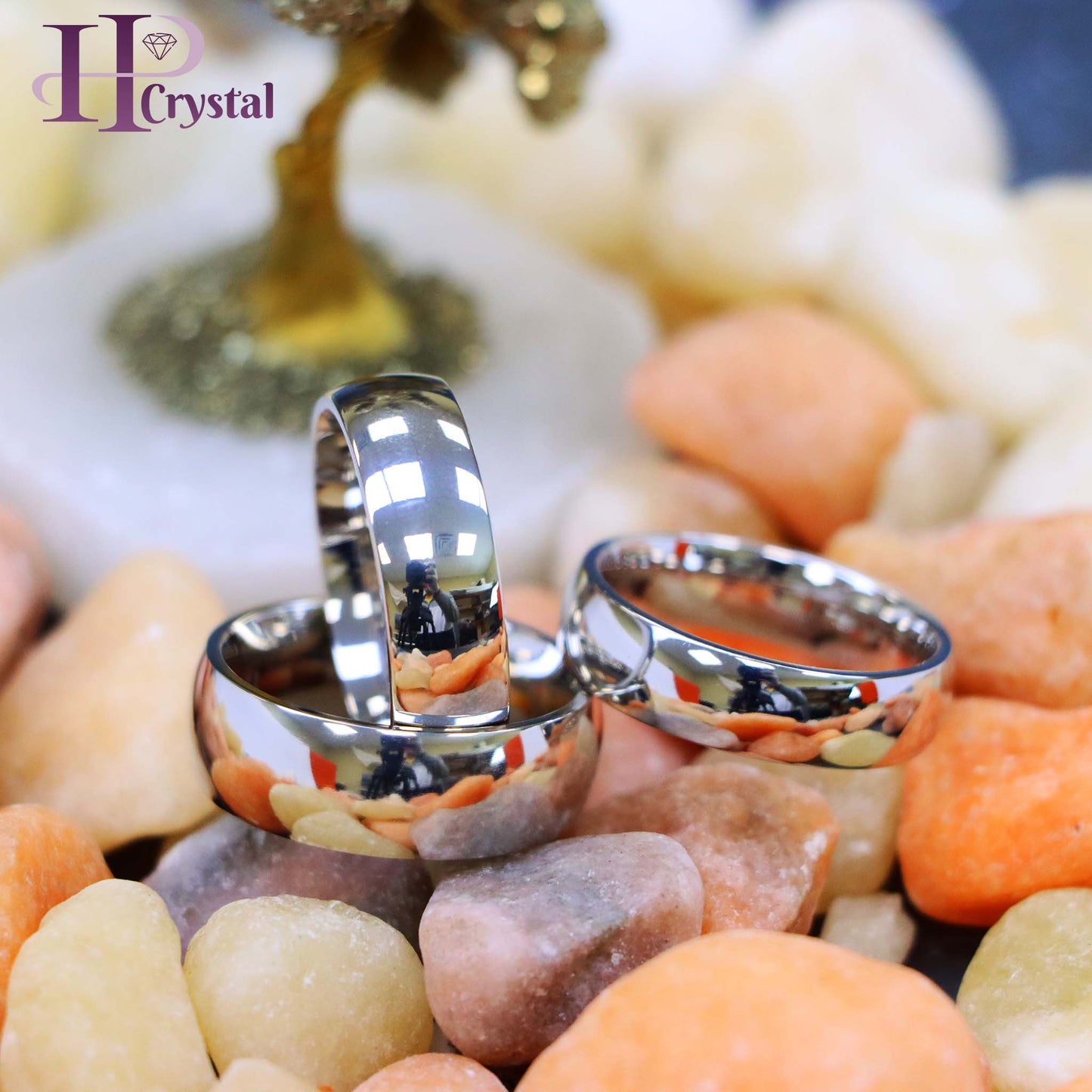 White Titanium Classic Domed Ring Titanium Ring