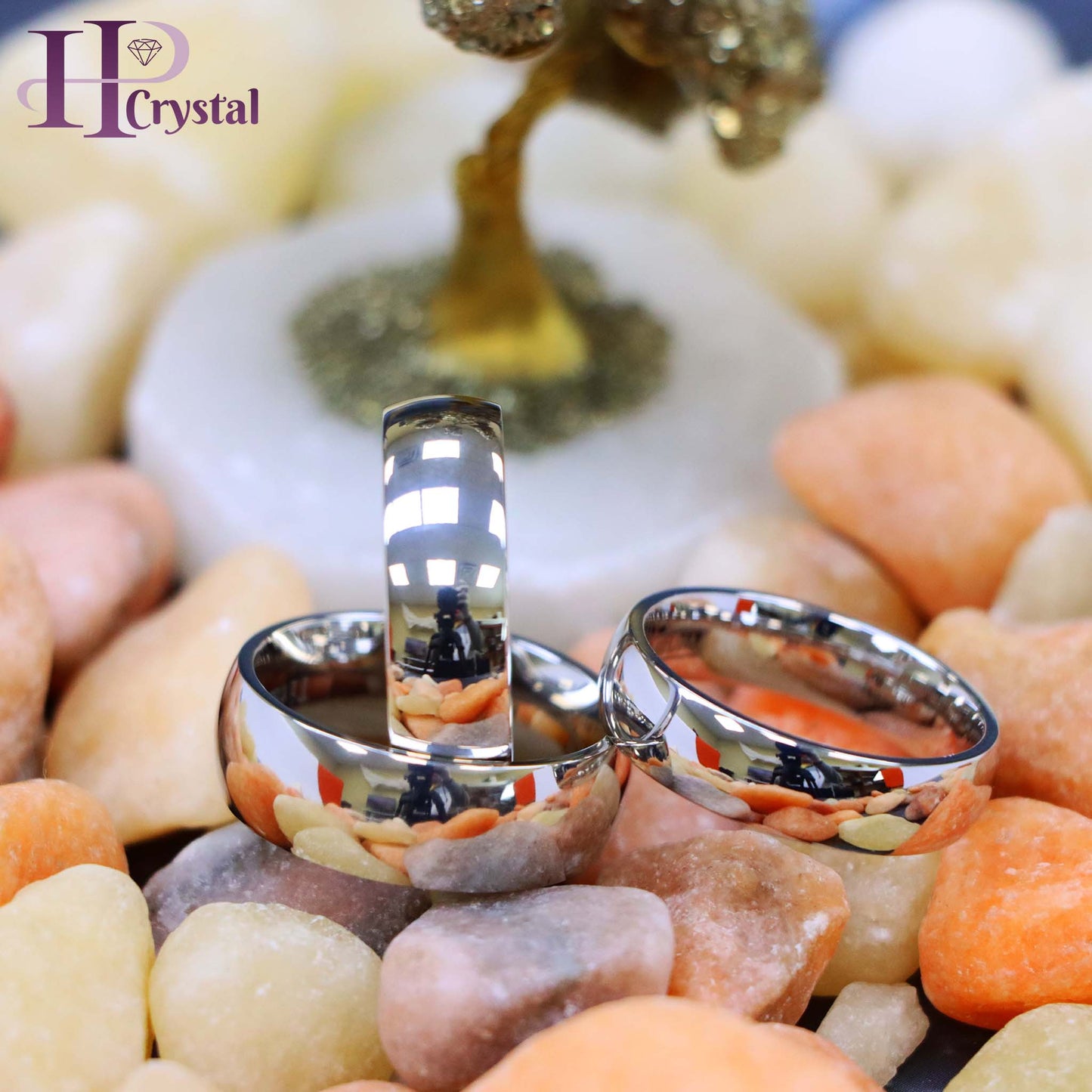 White Titanium Classic Domed Ring Titanium Ring