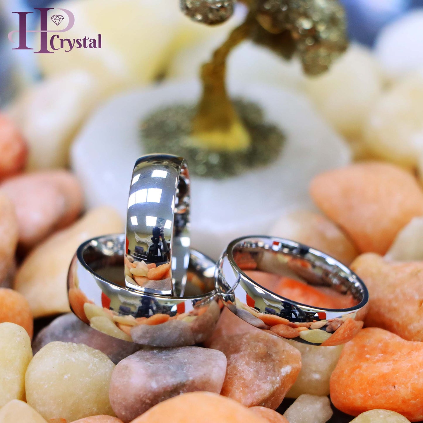 White Titanium Classic Domed Ring Titanium Ring