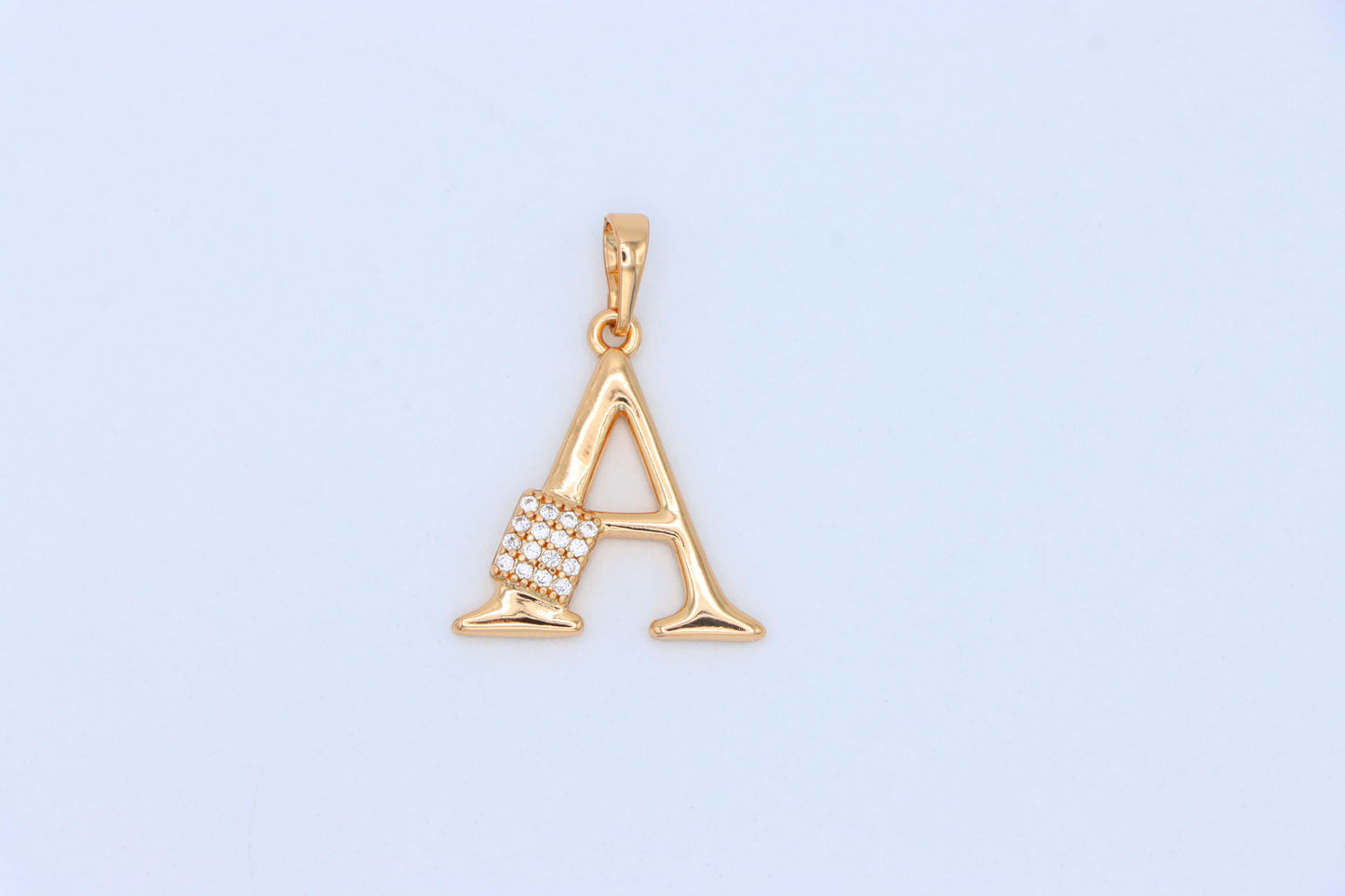 Rose Gold Letter A Pendant with Crystal Accent, XPPT1412 (2136-1)