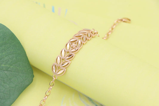 Elegant Rose Gold Leaf Design Bracelet in High Quality Finish, XPBL1117 (2112-6)