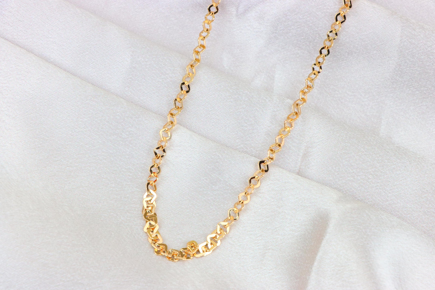 Chunky Rose Gold Geometric Chain Necklace with Bold Modern Look, XPNL1879 (2159-2)