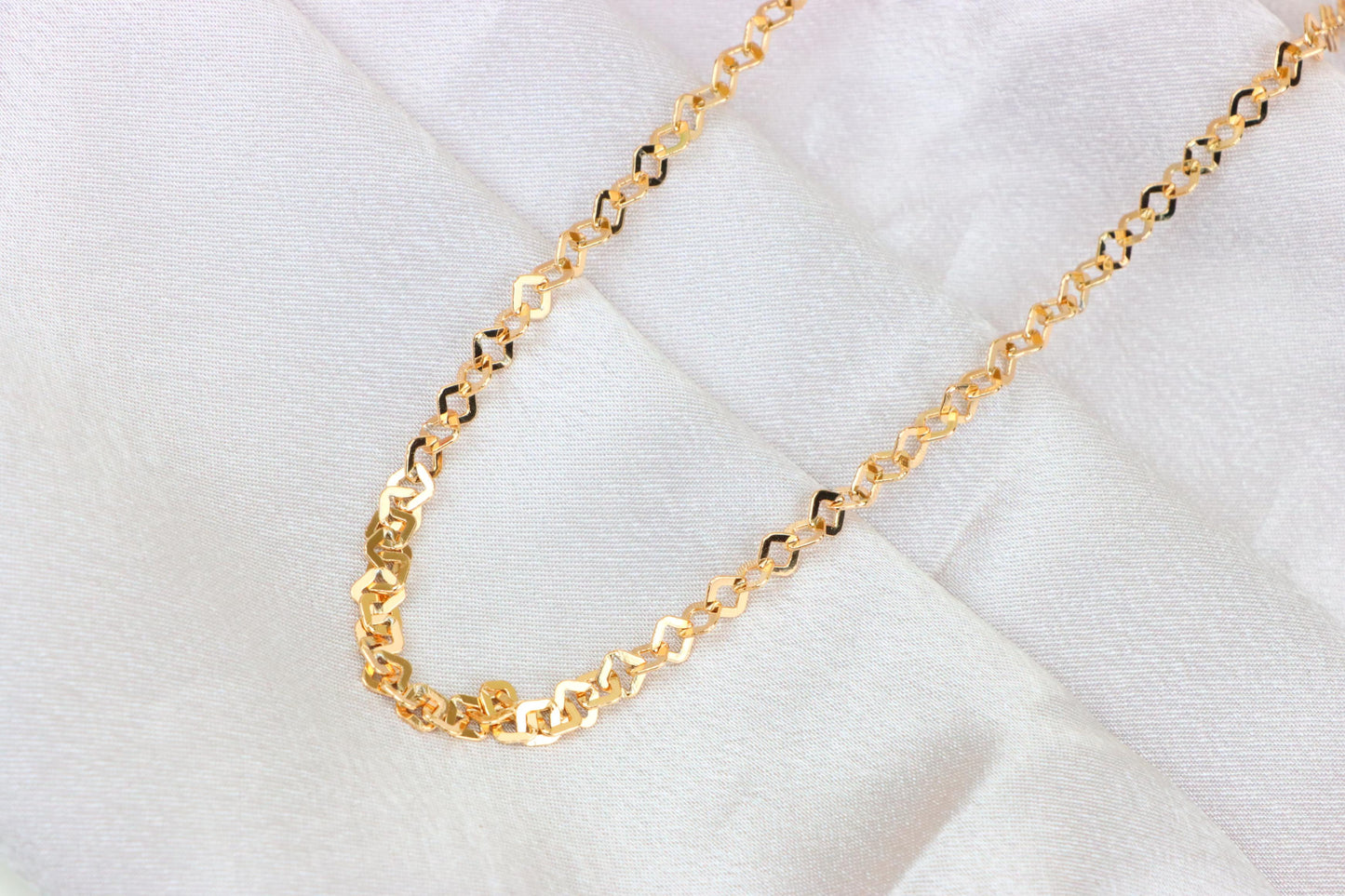 Chunky Rose Gold Geometric Chain Necklace with Bold Modern Look, XPNL1879 (2159-2)
