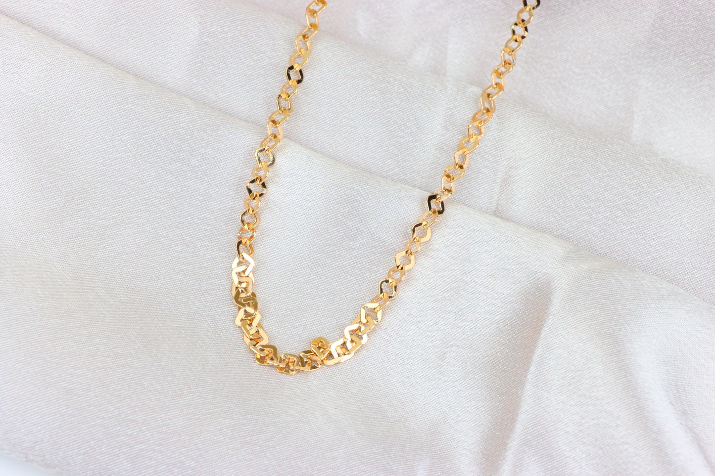 Chunky Rose Gold Geometric Chain Necklace with Bold Modern Look, XPNL1879 (2159-2)