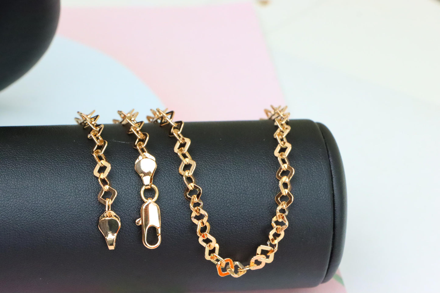 Chunky Rose Gold Geometric Chain Necklace with Bold Modern Look, XPNL1879 (2159-2)