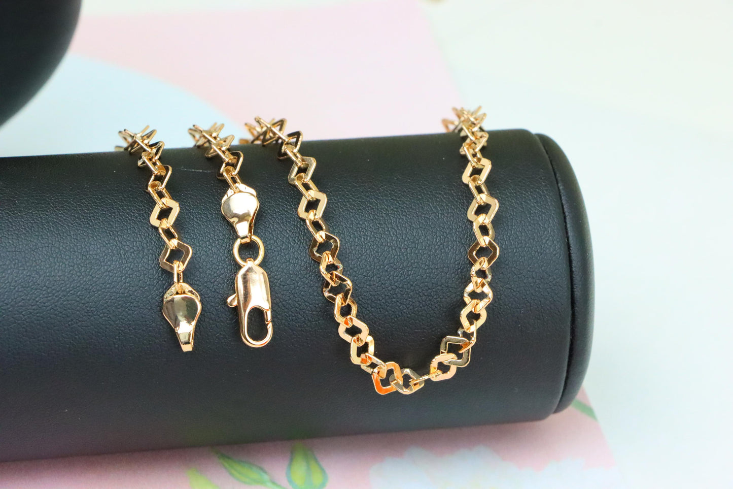 Chunky Rose Gold Geometric Chain Necklace with Bold Modern Look, XPNL1879 (2159-2)