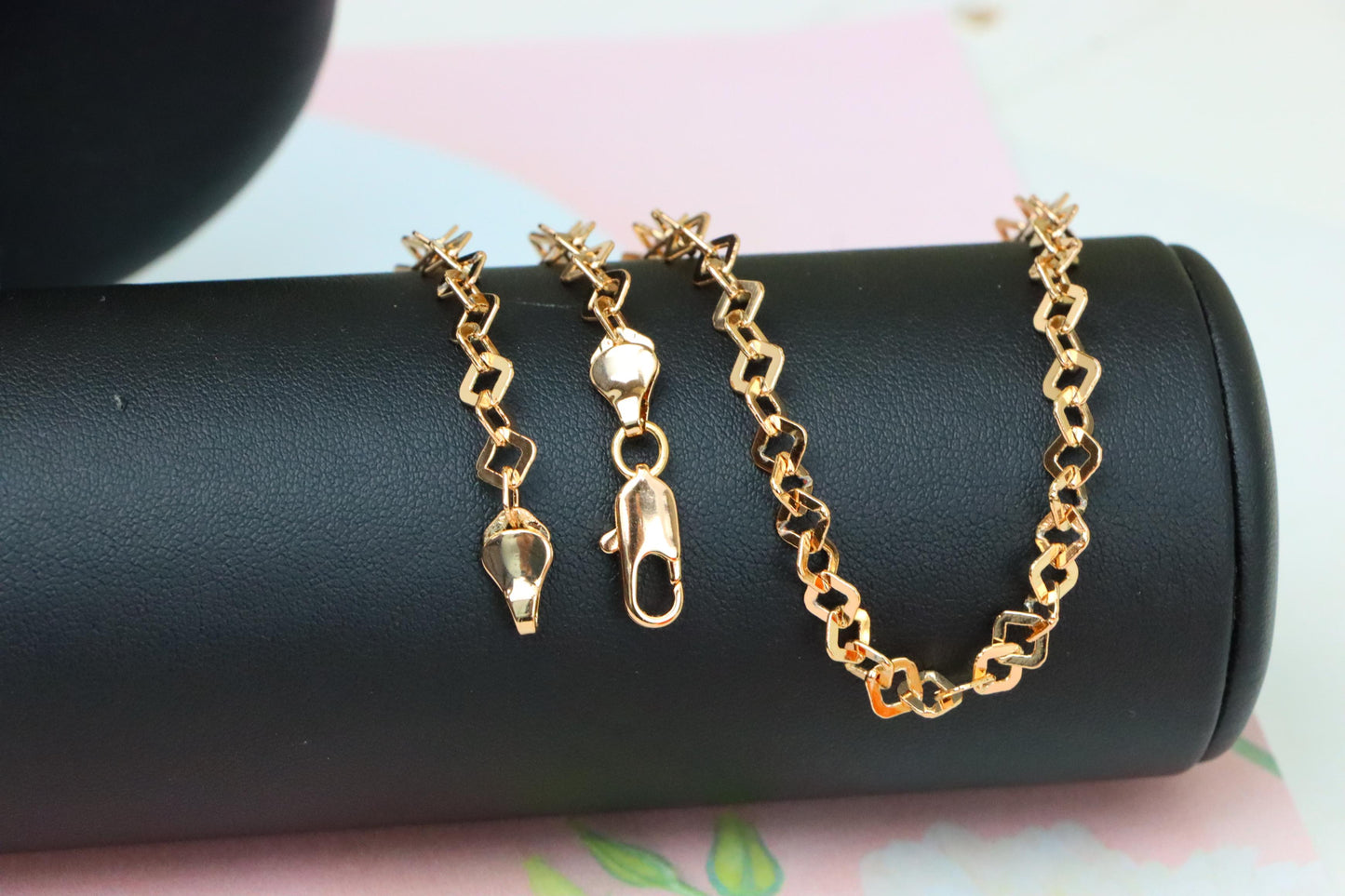 Chunky Rose Gold Geometric Chain Necklace with Bold Modern Look, XPNL1879 (2159-2)