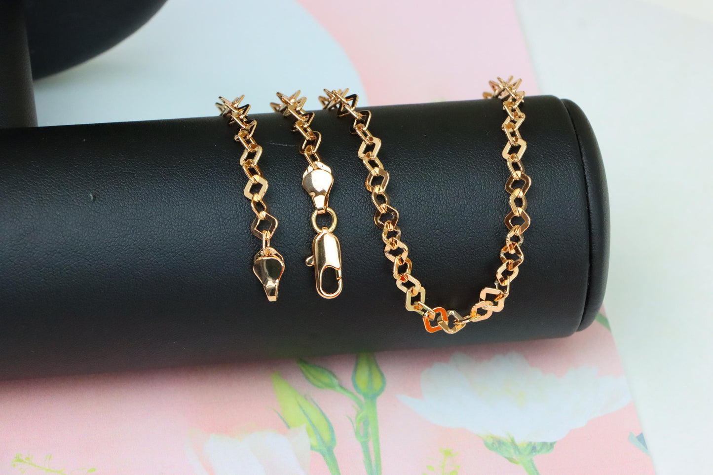 Chunky Rose Gold Geometric Chain Necklace with Bold Modern Look, XPNL1879 (2159-2)