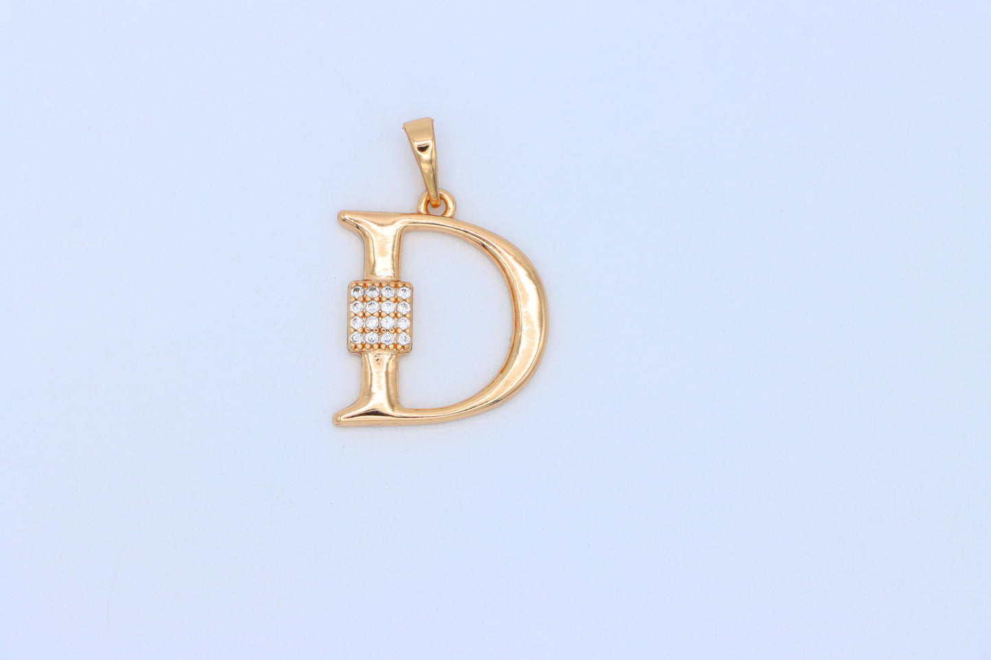 Rose Gold Plated D Initial Pendant with Sparkling Crystal Detail, XPPT1415 (2136-1)