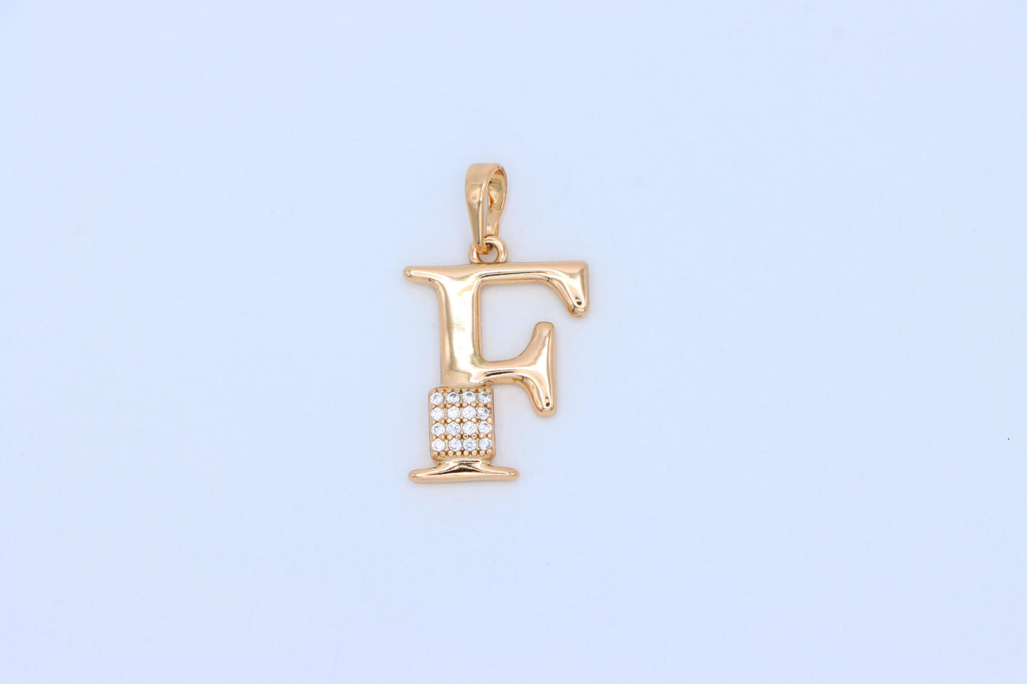 Rose Gold F Initial Pendant with Crystal Accents for Women & Girls, XPPT1417 (2136-1)