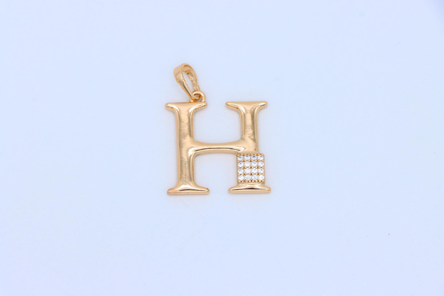 Rose Gold H Initial Pendant with Sparkling Crystals for Women, XPPT1419 (2136-1)