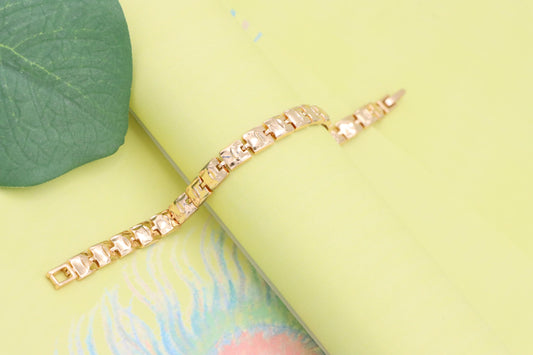 Elegant Rose Gold Chain Bracelet with Glossy Square Links, XPBL1123 (2113-2)