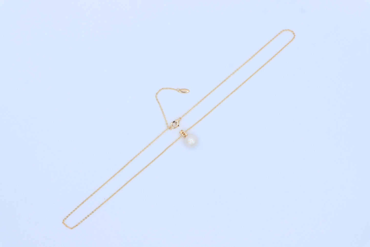 Rose Gold Necklace with Classic Pearl Pendant and Crystal Detail, XPNL1886 (2159-9)