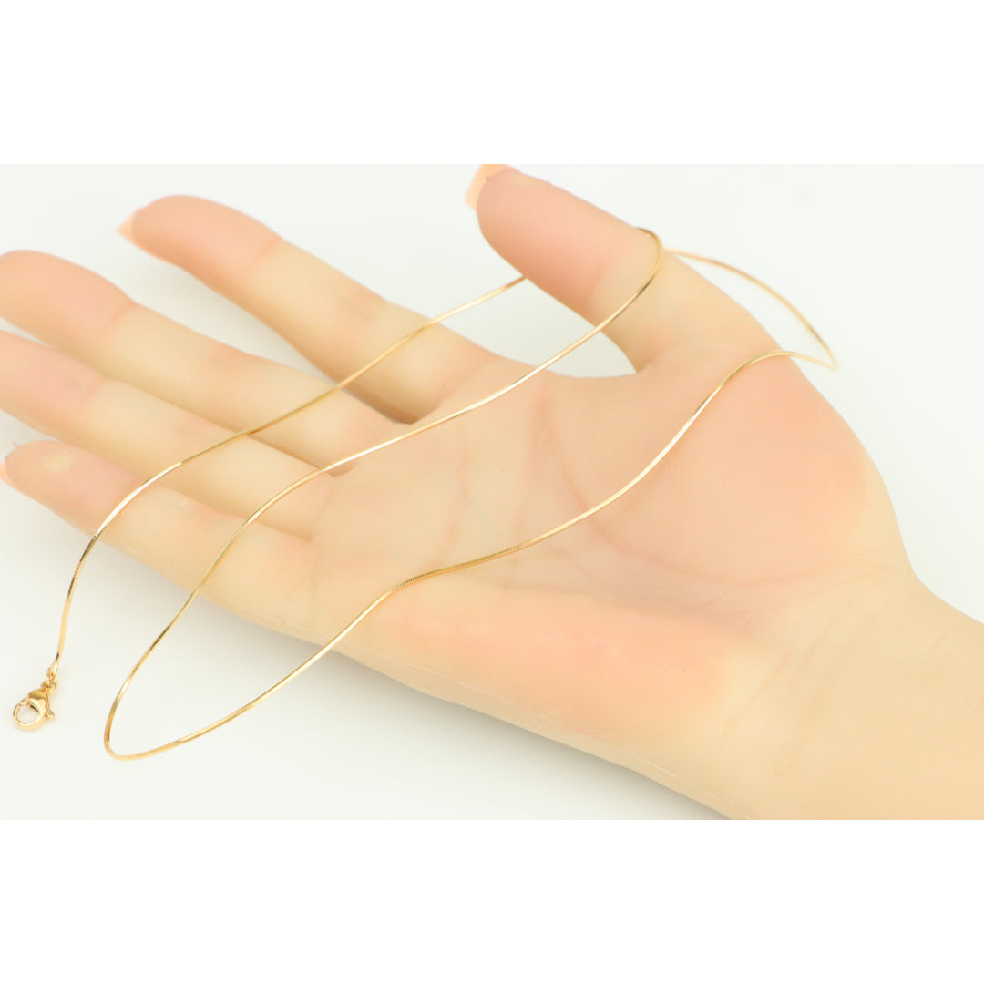 Elegant Minimalist Rose Gold Snake Chain Necklace, XPNL0272 (2028-2)