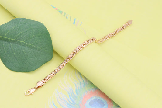 Elegant Rose Gold Byzantine Chain Bracelet for Women, XPBL1126 (2113-5)