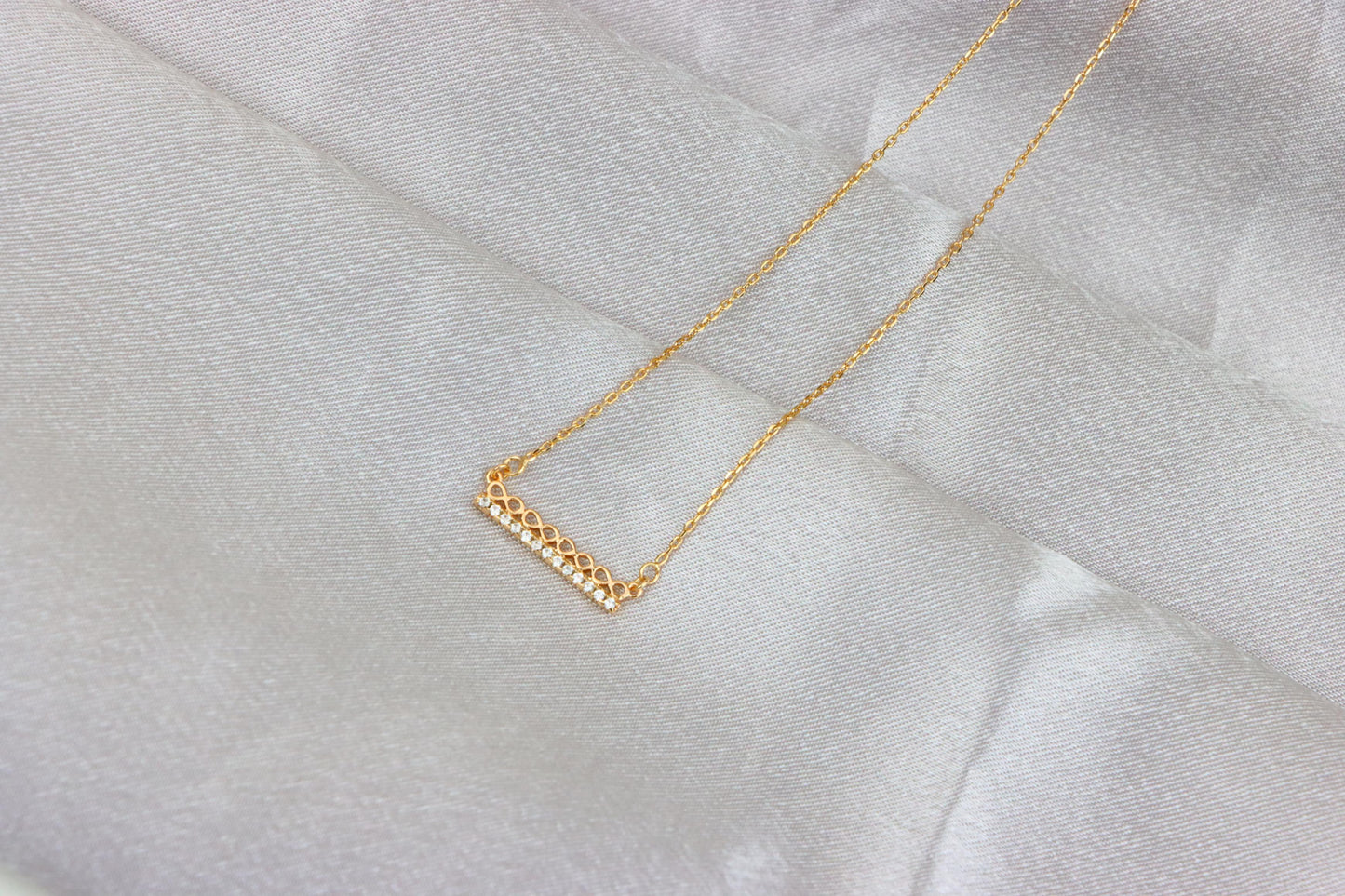 Elegant Rose Gold Bar Necklace with Geometric Crystal Accent, XPNL1895 (2160-8)