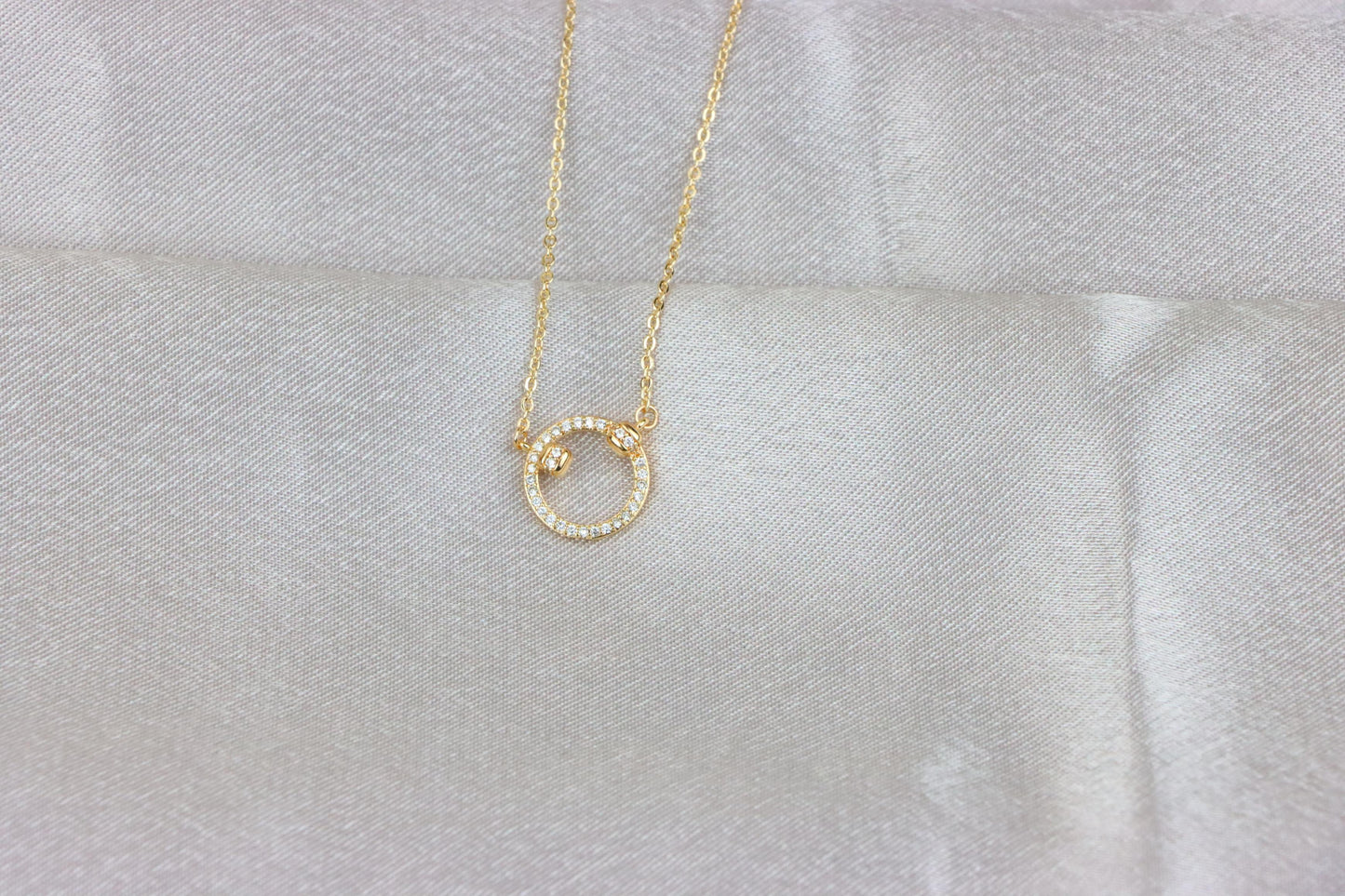 Elegant Rose Gold Circle Pendant Necklace with Crystal Detailing, XPNL1896 (2160-9)