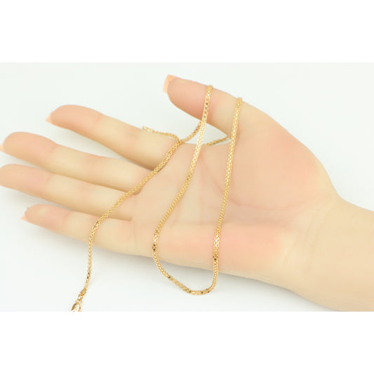 Minimal Rose Gold Chain Necklace in High Polish Brass, XPNL0284 (2029-4)