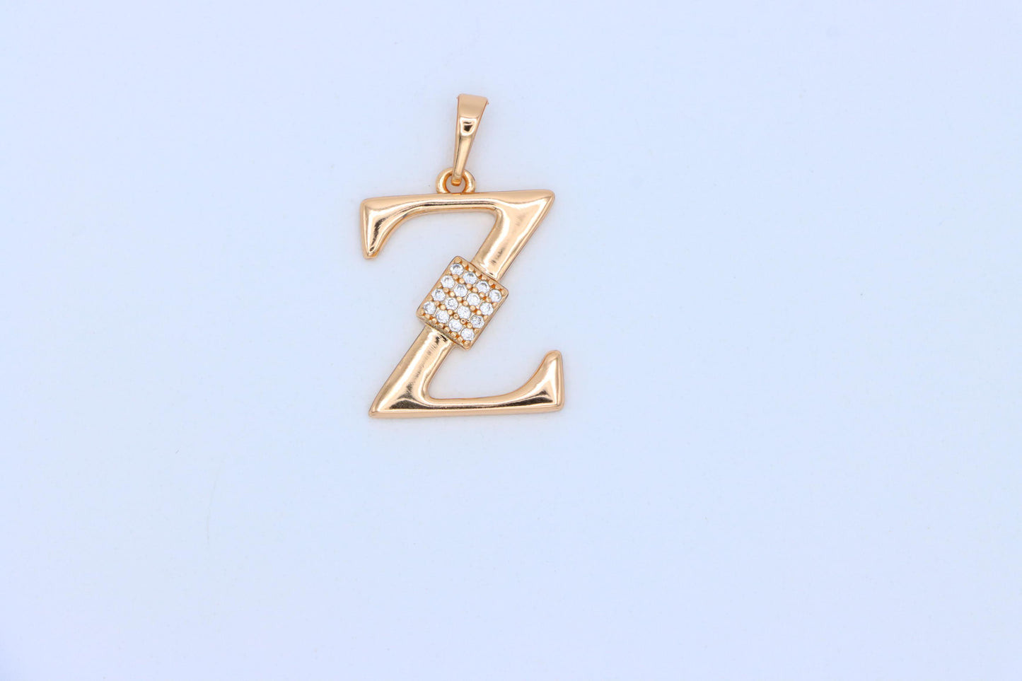 Rose Gold Z Initial Pendant with CZ Accents Stylish Jewelry, XPPT1437 (2136-1)