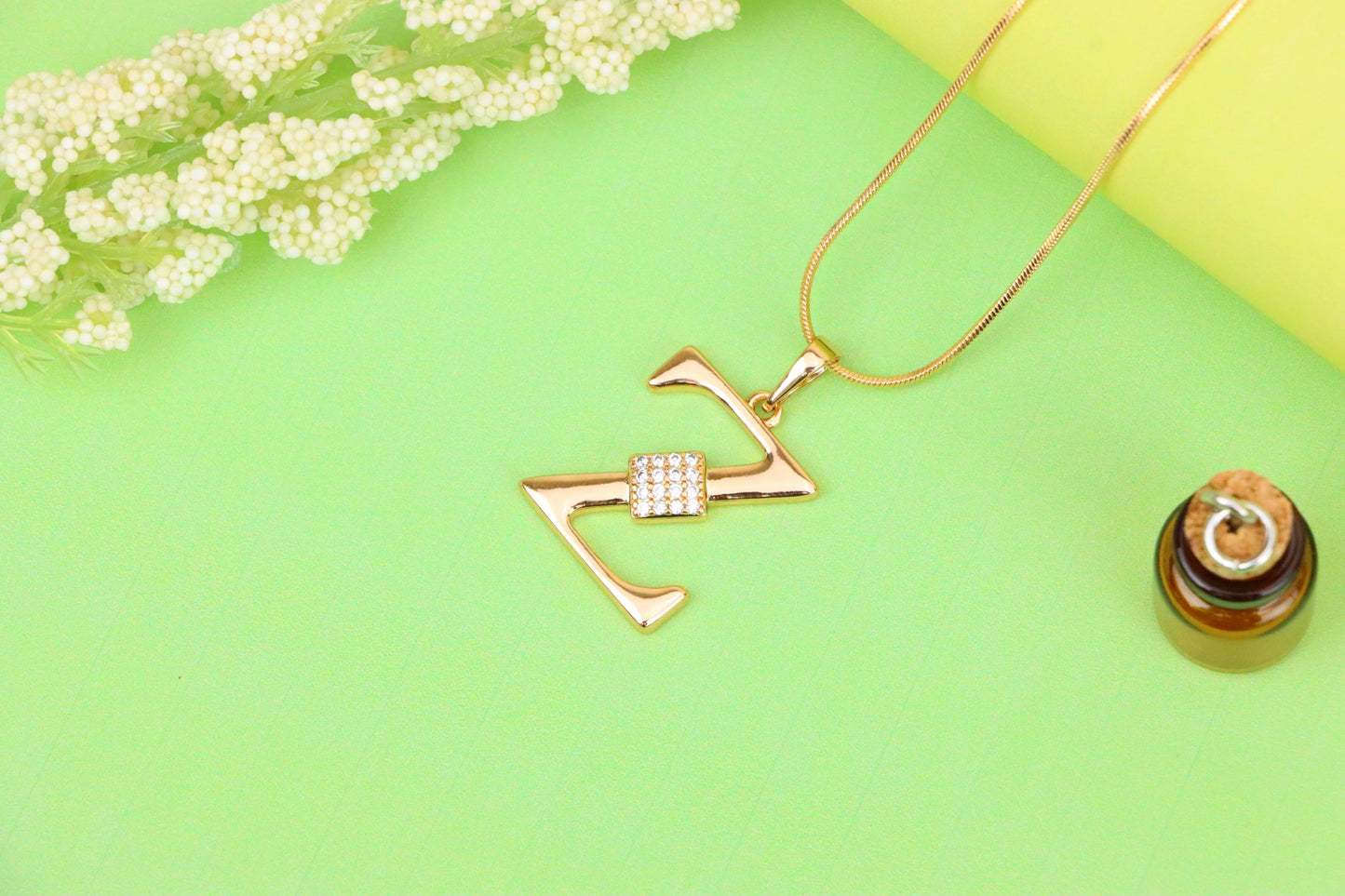 Rose Gold Z Initial Pendant with CZ Accents Stylish Jewelry, XPPT1437 (2136-1)