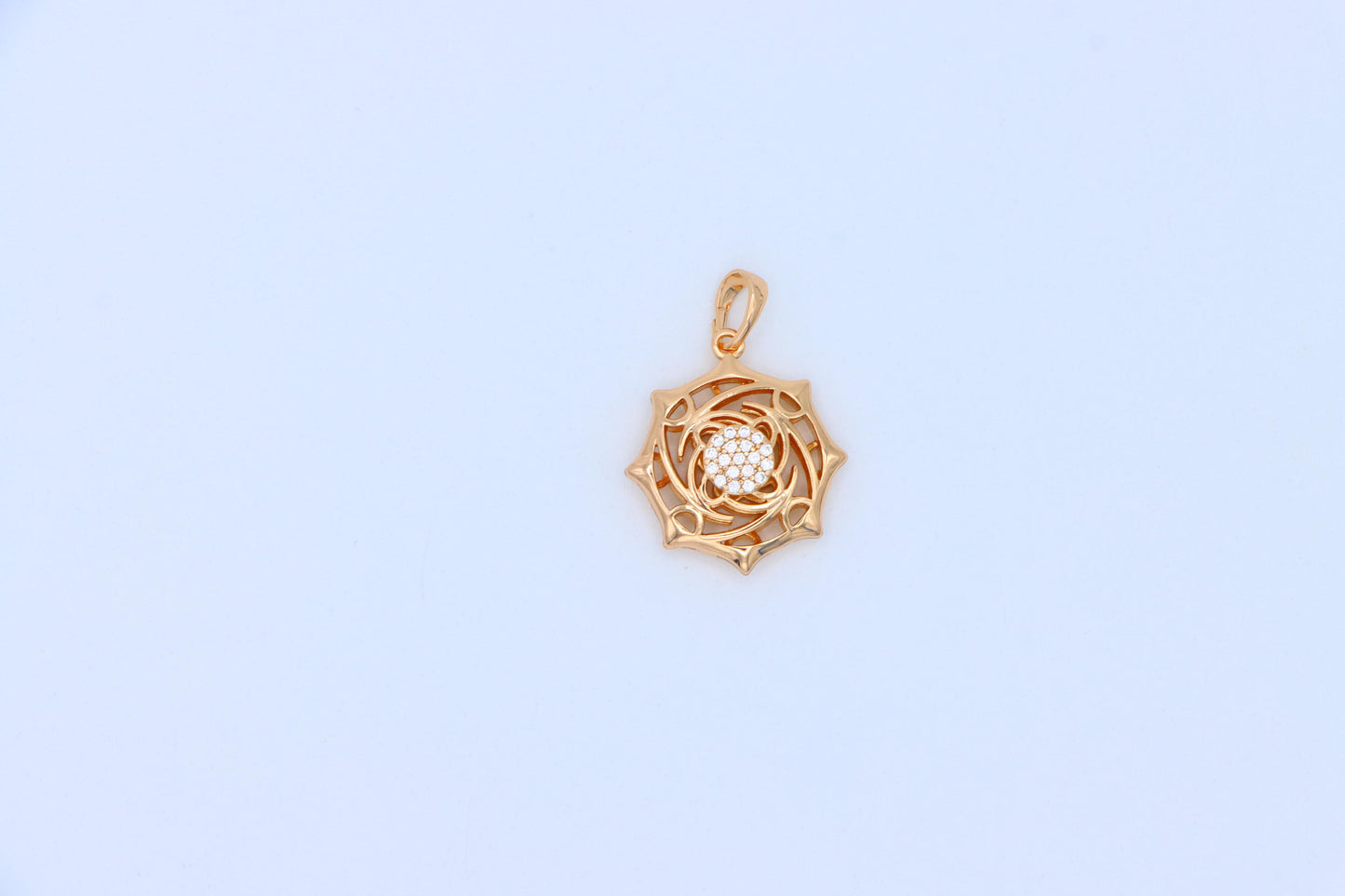 Rose Gold Geometric Pendant with CZ Center Stylish Charm, XPPT1441 (2136-5)