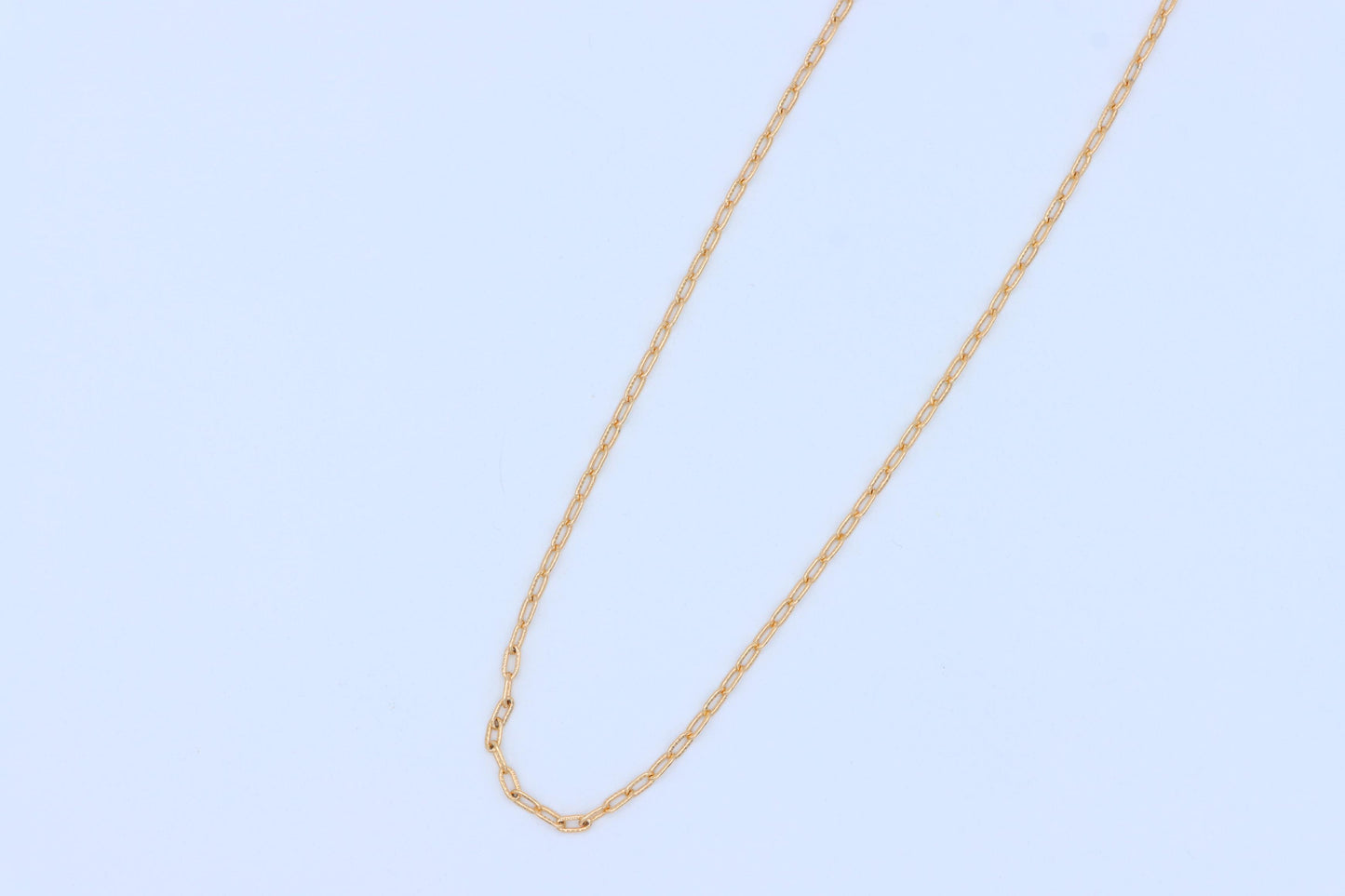 Textured Link Chain Rose Gold Necklace with Lobster Clasp, XPNL1901 (2161-4)