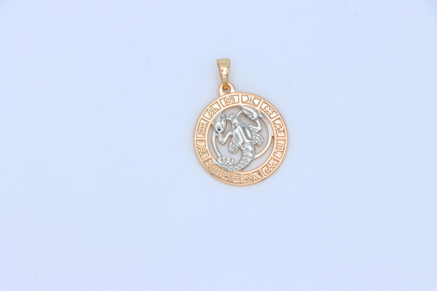Rose Gold Cancer Zodiac Pendant with Crab Symbol and Sign Circle, XPPT1448 (2136-9)