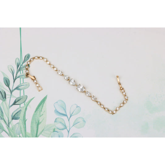 Elegant Teardrop & Oval CZ Rose Gold Bracelet for Women, XPBL0752 (2076-1)
