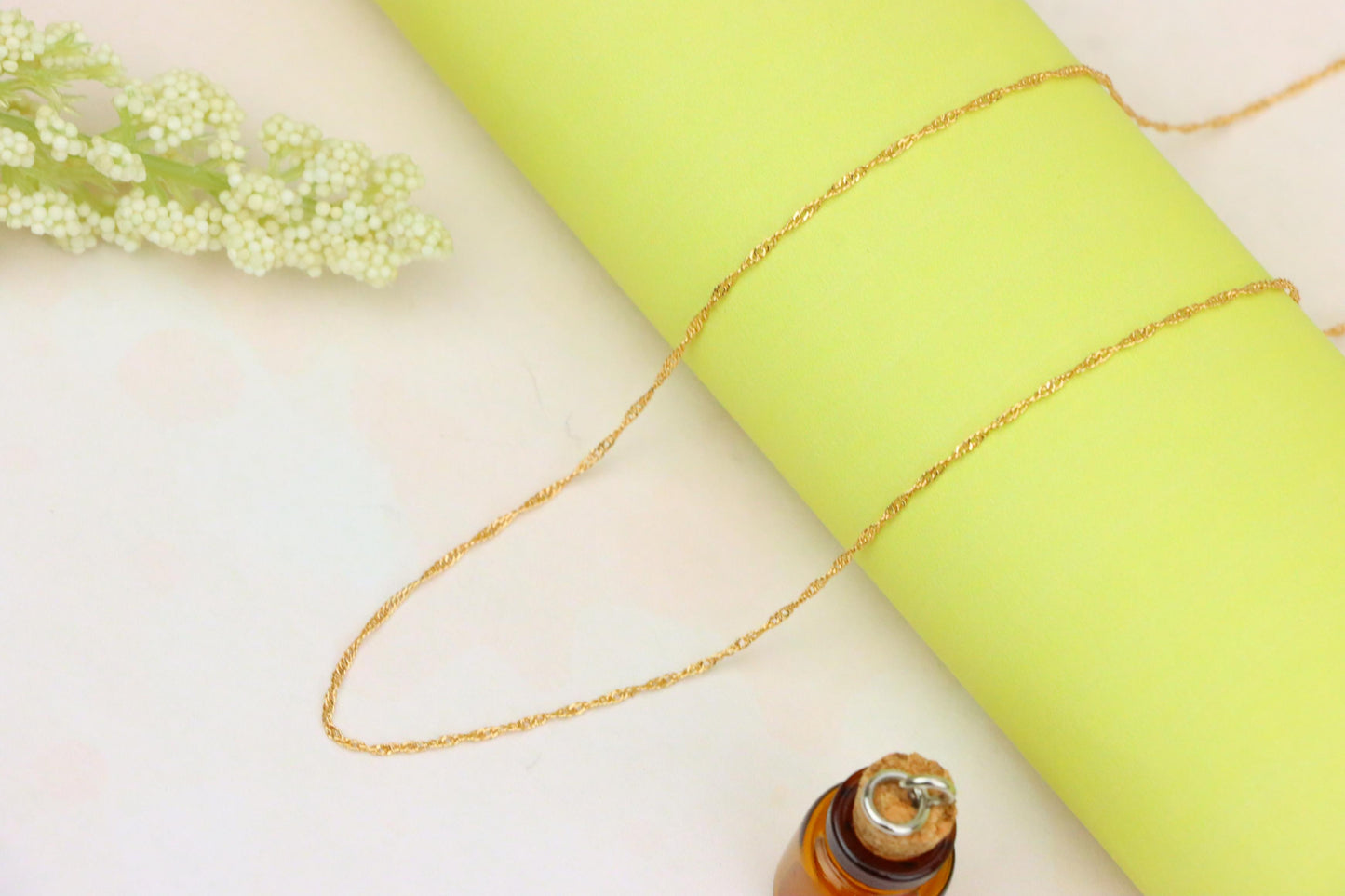 Elegant Rose Gold Chain Necklace in Twisted Rope Design, XPNL1905 (2161-8)