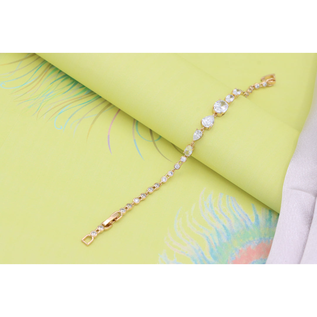 Elegant Teardrop & Oval CZ Rose Gold Bracelet for Women, XPBL0752 (2076-1)
