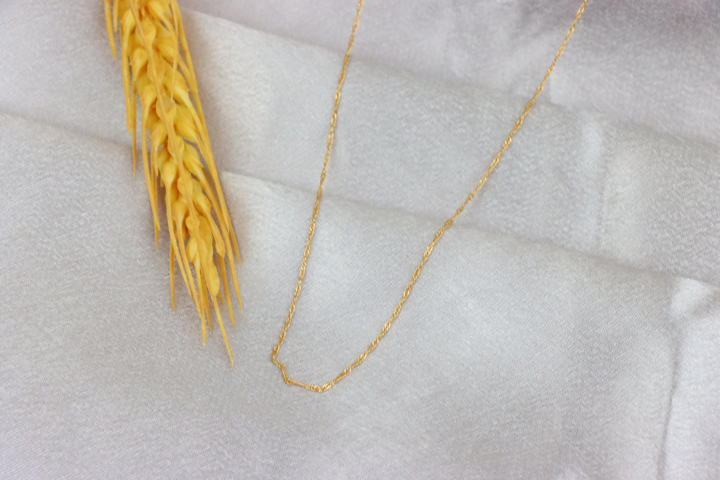 Elegant Rose Gold Chain Necklace in Twisted Rope Design, XPNL1905 (2161-8)