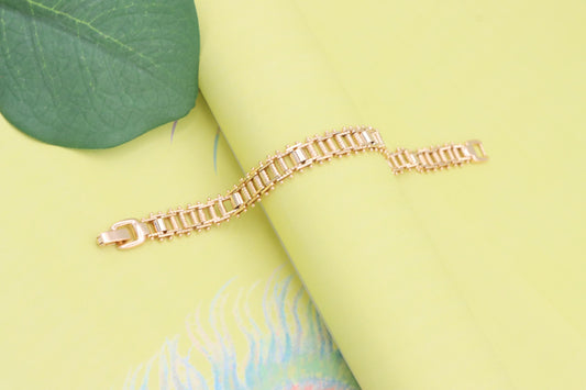 Rose Gold Designer Bracelet in Elegant Textured Link Pattern, XPBL1145 (2115-4)