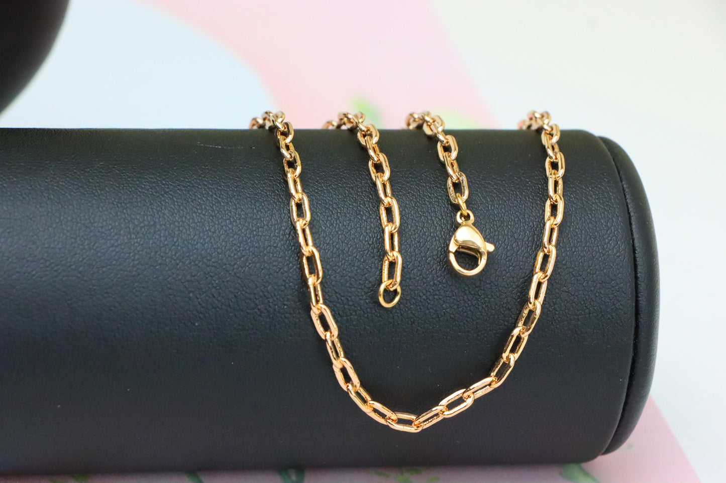 Chunky Oval Link Rose Gold Necklace in High Quality Brass, XPNL1906 (2161-9)