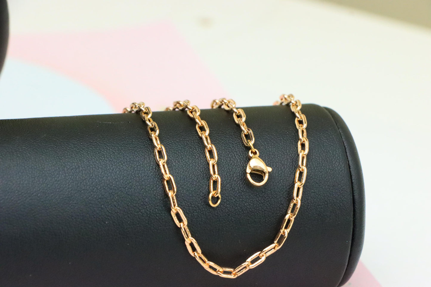 Chunky Oval Link Rose Gold Necklace in High Quality Brass, XPNL1906 (2161-9)